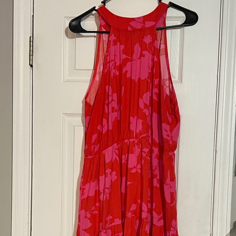 SHEIN Red and Pink Floral Dress